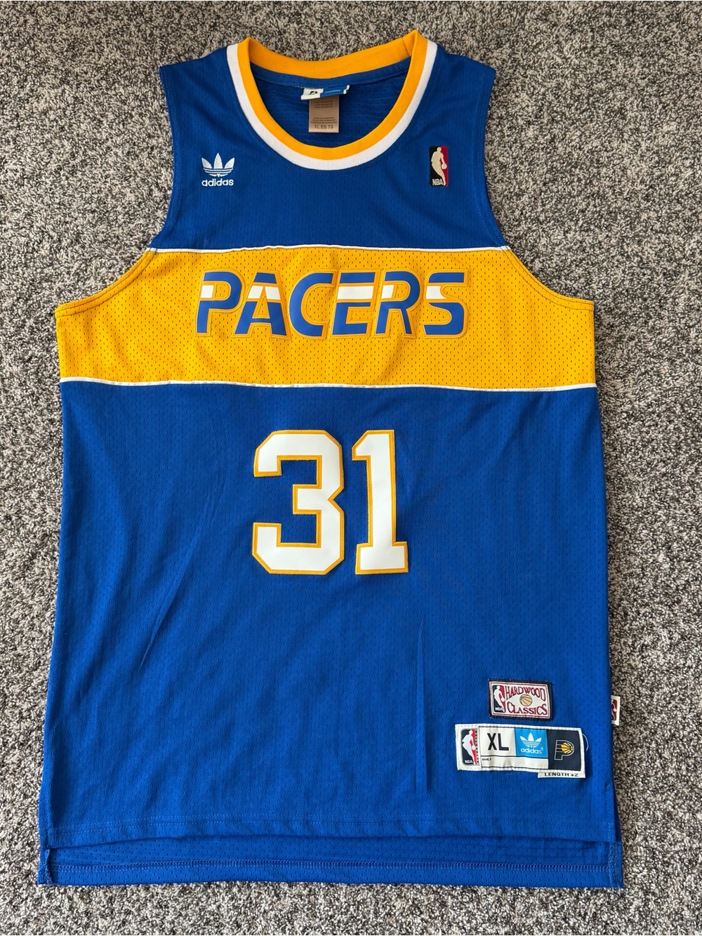 Adidas Reggie Miller #31 Indiana Pacers Hardwood Classics Jersey Mens XL NBA